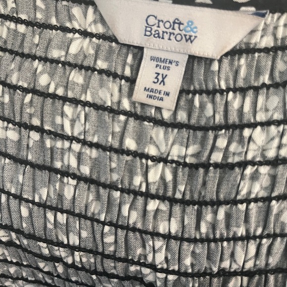 Croft & Barrow Black & White Floral Sleeveless Maxie Dress - Plus 3X - Picture 13 of 13